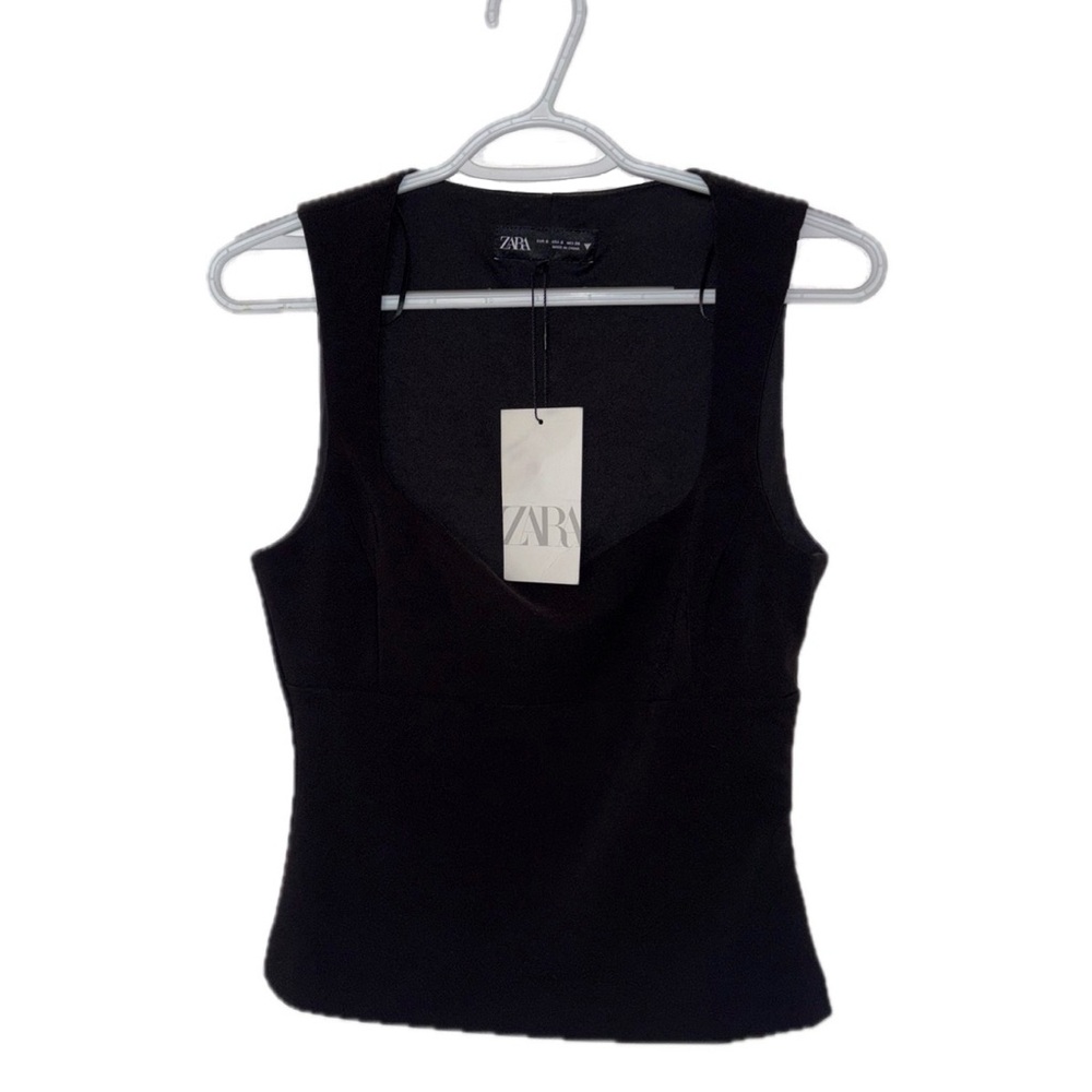 Zara Black Scoop Neck Tank